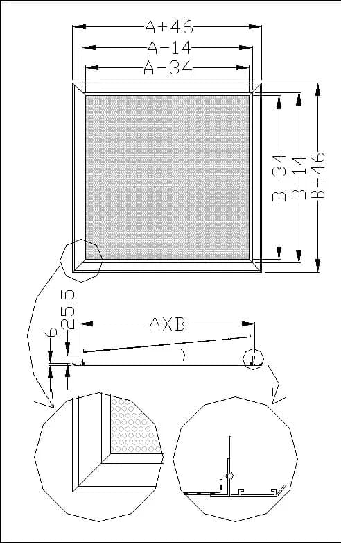 P — perforirani plafonski anemostati